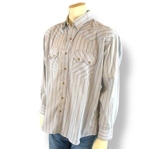 Vintage all cotton pearl snap shirt size large